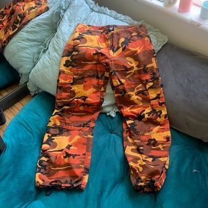 Orange camo cargo pants!
